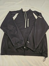 PUMA Men's Track Jacket M Black/White Colorblock Full Zip Stand-Up Collar