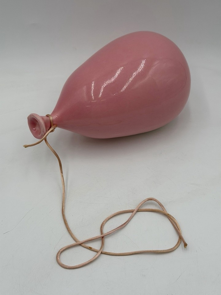 A vintage Dyer ceramic balloon wall sculpture in pink Pop Art style — the kind of rare mid-century ceramic art that stops visitors mid-sentence and sparks a 20-minute story.