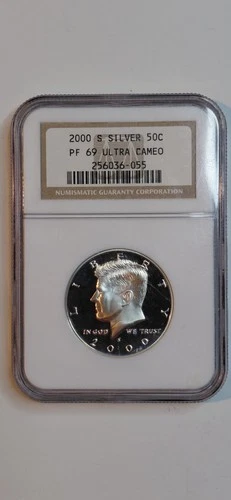 2000-S SILVER PROOF KENNEDY HALF DOLLAR NGC PF69 ULTRA CAMEO (90% Silver)