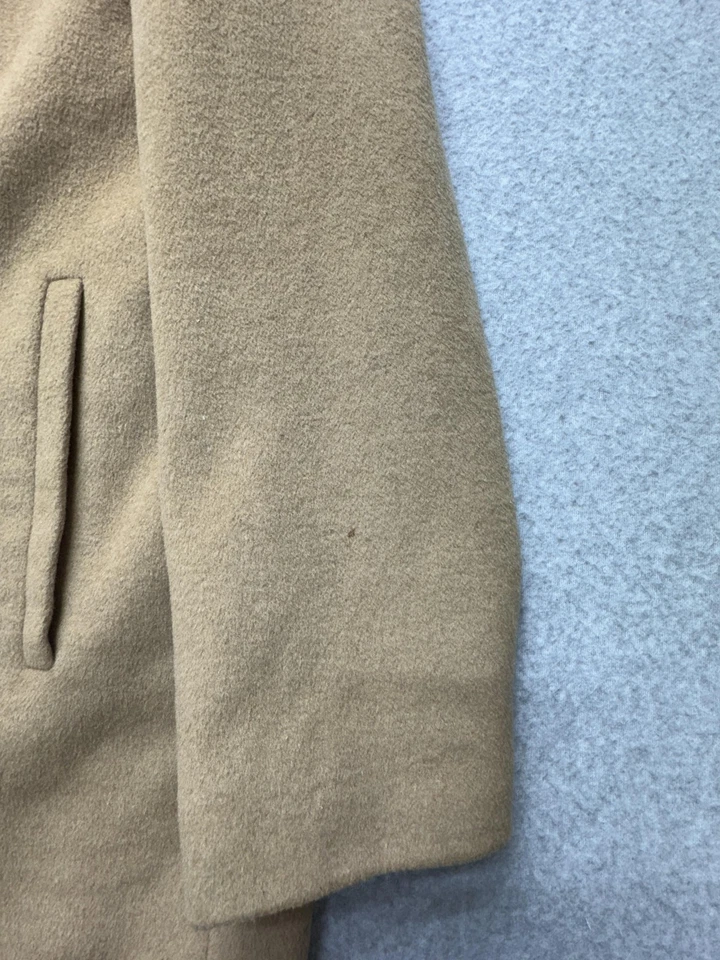 Calvin Klein Coat Mens XL Camel Wool Cashmere Blend Peacoat Classic Overcoat - Image 2 of 4