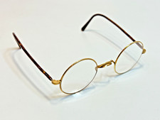 19c.Antique Round Lens Spectacles Physician Doctor's Eyeglasses Gild Celluloid