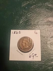 1862 Indian Head Cent Early Date Good G Genuine U.S. Penny Collector Coin