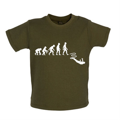 Evolution Of Man Bungee Jump - Baby T-Shirt / Strampler - Springen Lustig Liebe