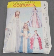 McCalls M5731 5731 Princess Dress Costume Sewing Pattern Children's Sz 3-8