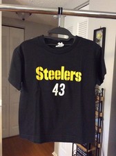 Pittsburgh Steelers Troy Polamalu Black Shirt Youth Kids Small