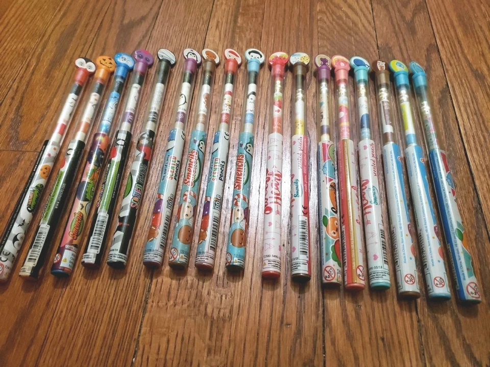 Lote de 17 lápices perfumados Smencils #2 HB reciclados con tubos útiles escolares Foto 2 de 4
