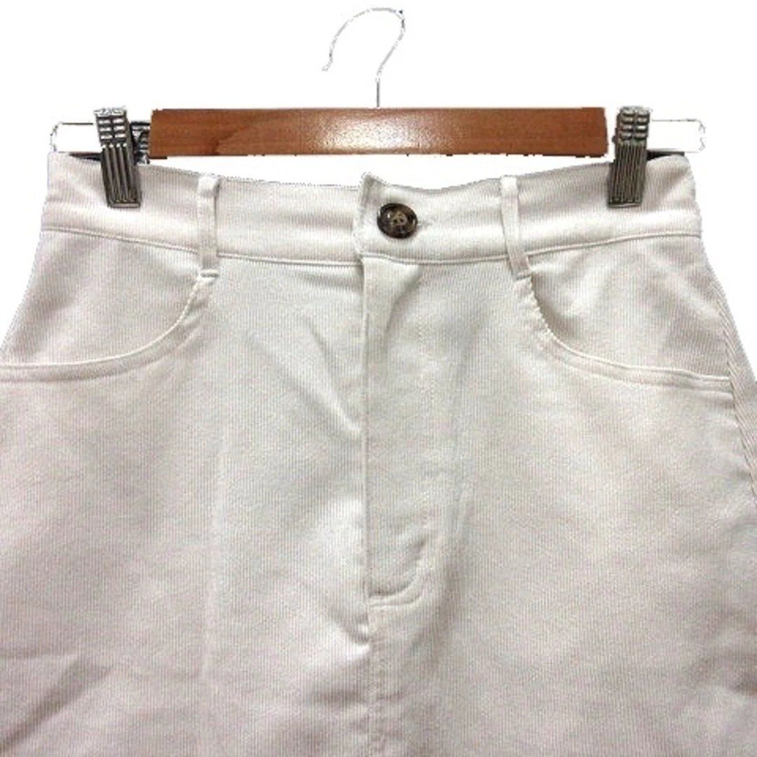 OFF WHITE Gonna con cappuccio Ingni mini velluto a coste M bianco sporco MN RY vita:circa 64 cm usata 501