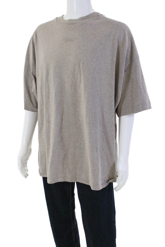 Camiseta básica FOG Essentials para hombre manga corta cuello redondo beige talla 2XL Foto 2 de 4