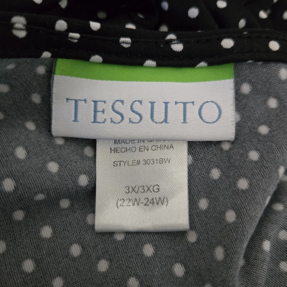 Vestido Tessuto Negro Lunares Sin Mangas Sixe 3X 22W-24W De Colección Foto 3 de 4