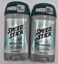 Lot of 2 Speed Stick by Men Deodorant, Regular 3 oz Ea. 24 HR