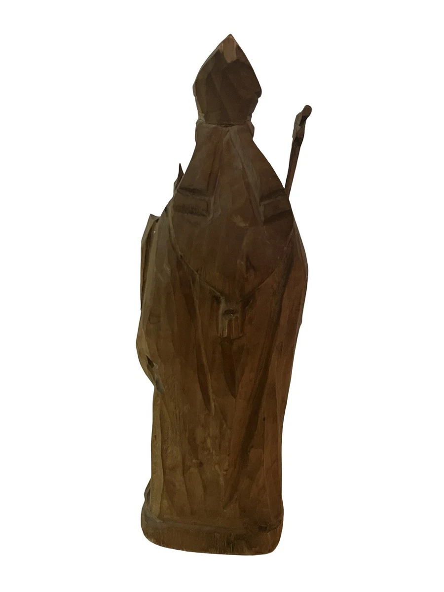 Heiligenfigur Holzfigur Heiliger Wolfgang von Regensburg H: 23,8cm