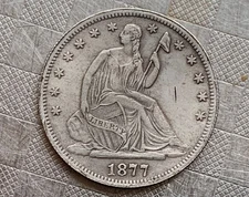 1877 CC Seated Liberty Silver Half Dollar 50C High Grade Half Dollars Seated Li