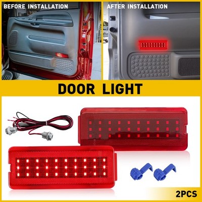 2xRed 30LED Door Panel Light Courtesy Lamp L+R For 1999-07 Ford F-250 Super Duty