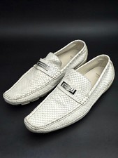 RARE GIANNI VERSACE WHITE PYTHON LEATHER LOAFERS SHOES SIZE 44 