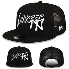 New Era New York Yankees Black 950 Snapback Hat MLB Basic Meshback Trucker Cap