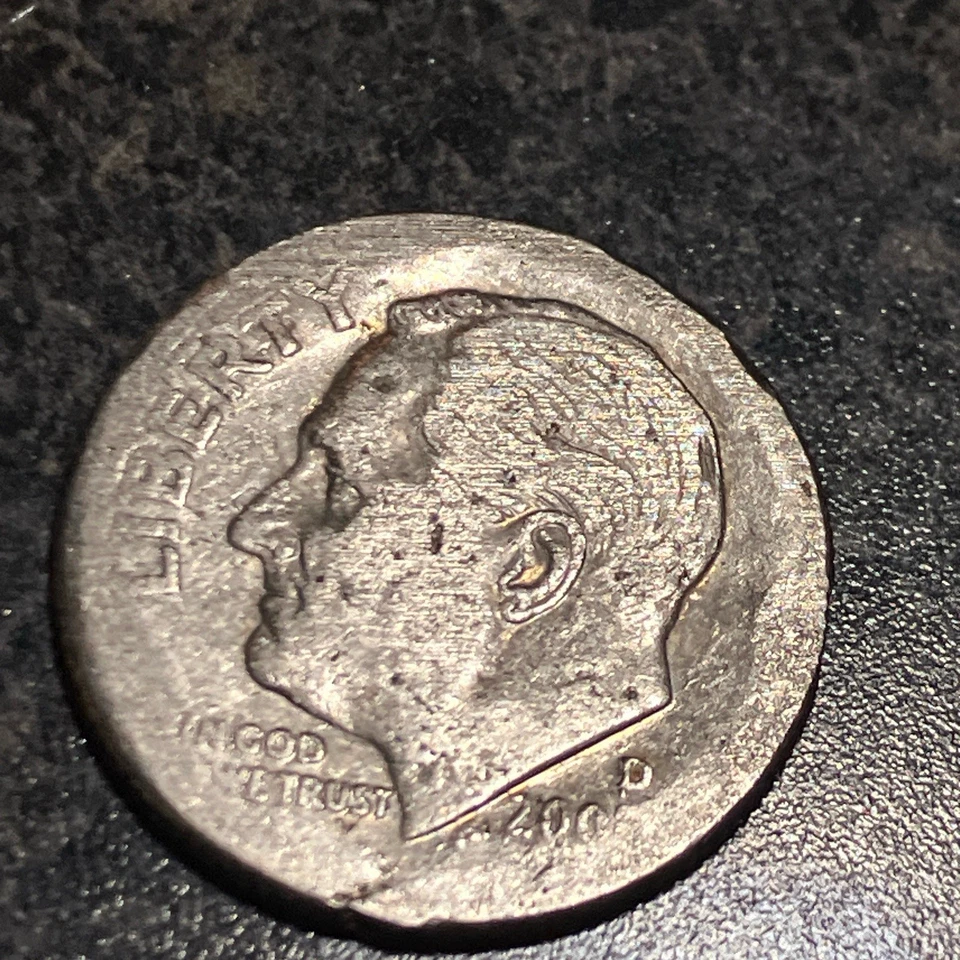 Roosevelt Dime  Error Coin 200? Strike Error Unclad - Image 2 of 4