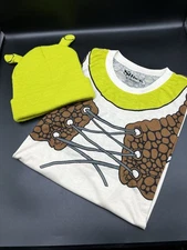 SHREK COSTUME COSPLAY T SHIRT AND HAT COMBO ADULT MENS XL