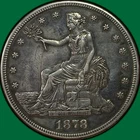 1878-S Trade Dollar Almost Uncirculated AU Coin, Grafitti #39280