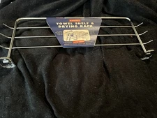 1954 Vintage Autoyre 22” Chrome Towel Shelf & Drying Rack, Model 5037, USA Made