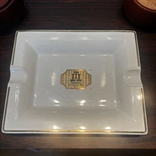 VTG Trinidad Habanos S.A Ceramic Cigar Ashtray Gold Scripted Logo