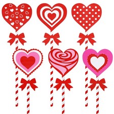 Valentines Day Yard Sign Stakes, 6 Pack Metal Valentine's Day Yard Decoration...