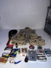 LAMSES LARGE FLY FISHING VEST WITH FLIES NETS ETC LAMSES LARGE FLY FISHING VEST WITH FLIES NETS ETC - Image 1