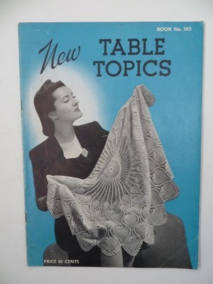 Vintage 1942 New Table Topics Crochet Pattern Book No 185 Spool Cotton Doily USA