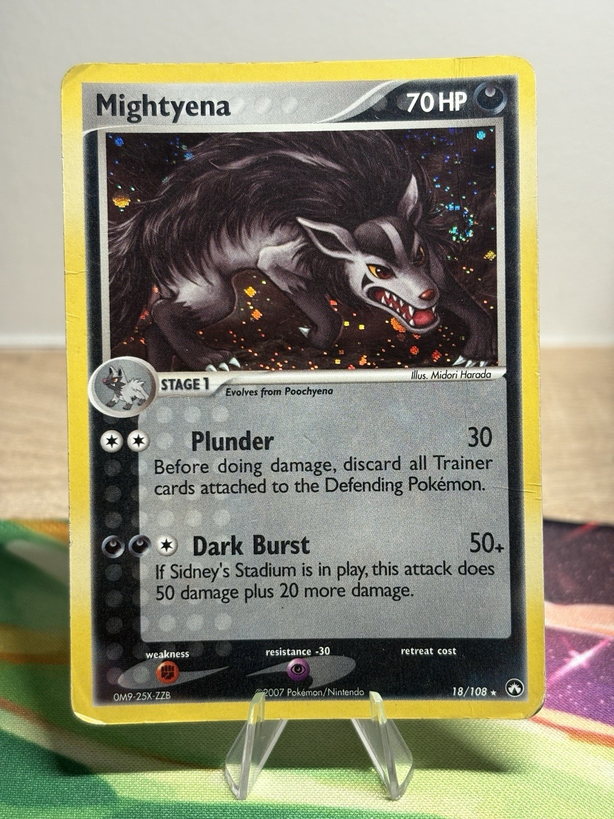 Pokémon TCG Mightyena EX Power Keepers 18/108 Holo Exclusive HP SWIRL