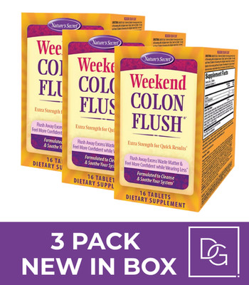 Natures Secret Weekend Colon Flush Tablets Flushes Excess Waste 3 PACK 11/26