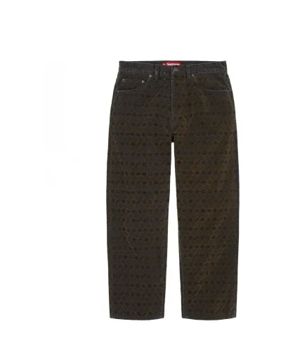 Jean noir coupe ample floqué Supreme neuf taille 34 en main PRÊT À EXPÉDIER