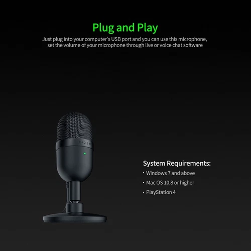 Razer Seiren Mini Microphone Ultra Compact Condenser Recording Gaming USB Mic AU - Picture 12 of 20