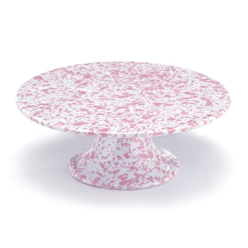 Crow Canyon Marbled Enamelware Cake Plate Stand Party Platter 6 Colors Available - Picture 6 of 7
