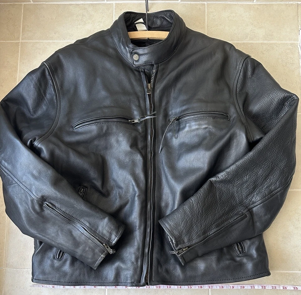 Chaqueta de cuero Paragon negra talla 48 Foto 2 de 4