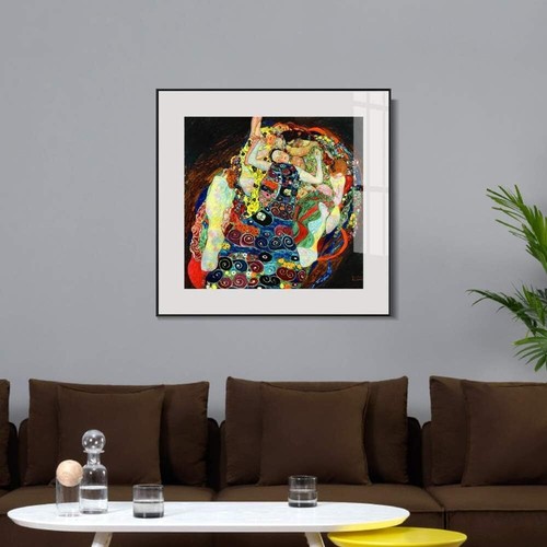 Framed Canvas Giclee Print Virgins by Gustav Klimt Wall Art Home Decor 24"x24" - Picture 3 of 8