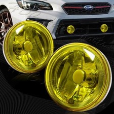 Universal 4 Round Chrome Housing Yellow Lens Driving Fog Lights Lampsswitch Universal 4 Round Chrome Housing Yellow Lens Driving Fog Lights Lampsswitch
