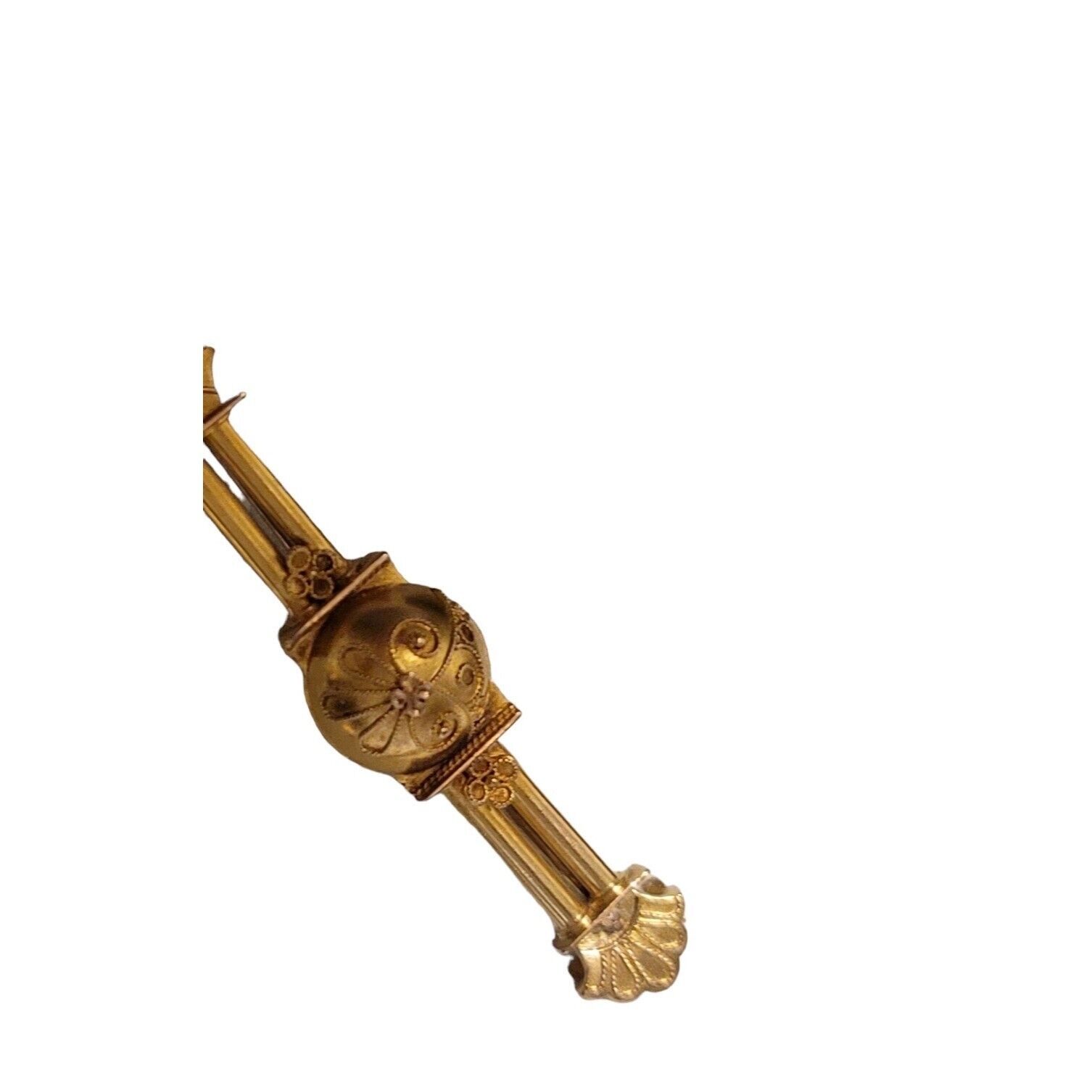 9K Yellow Gold Victorian Etruscan Style Bar Pin B… - image 4