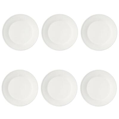 6er Set Speiseteller TIFFANY WHITE weiß rund D. 26cm aus Porzellan Easy Life