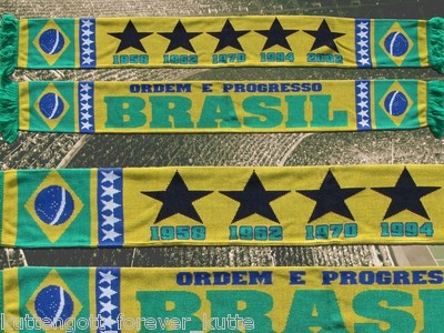 Brasilien Schal ''BRASIL'' 3 Selecao WM Fan Ordem e Progresso + NEU + 100%Acryl +
