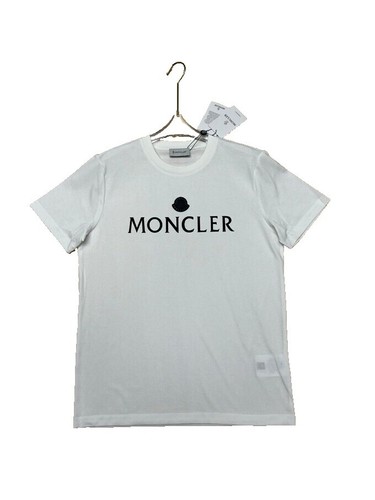MONCLER - 新品 MONCLER MAGLIA MANICA CORTA Tシャツ S MONCLER MAGLIA MANICA CORTA logo T-shirt, size XS, navy Women USED