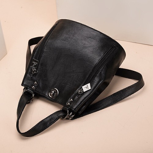 Neu Leder Damen Stadt-City-RUCKSACK Damentasche Handtasche Schultertasche Optik! - Bild 3 von 10