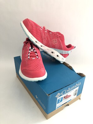 Columbia Youth Drainmaker III Size 7 Tango Pink Sky Blue Running Sneaker Shoe