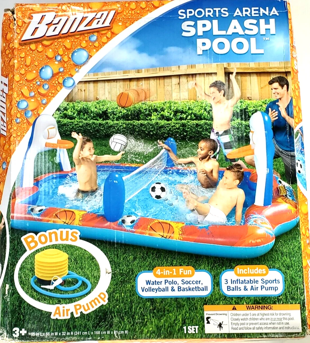 BANZAI Sports Arena SPLASH POOL W Air Pump Banzai 43537 Inflatable Pool