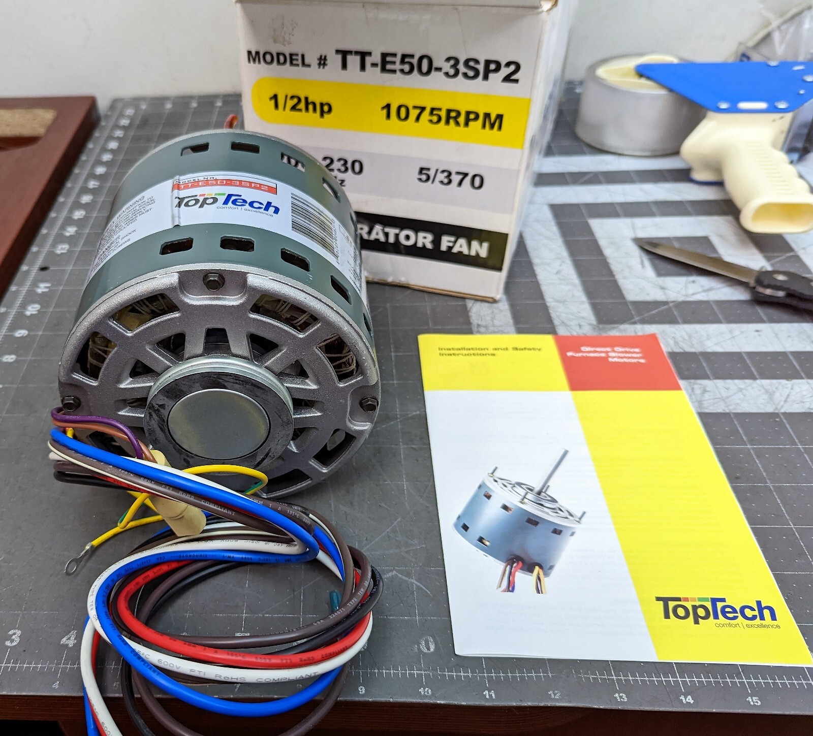 TT-E50-3SP2 48 Frame Direct Drive Blower Motor, 1/2 HP, 208-230 Volts, [E1FL]