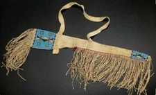 Native American Rifle Scabbard Sioux Style Indian Beaded Suede Leather 