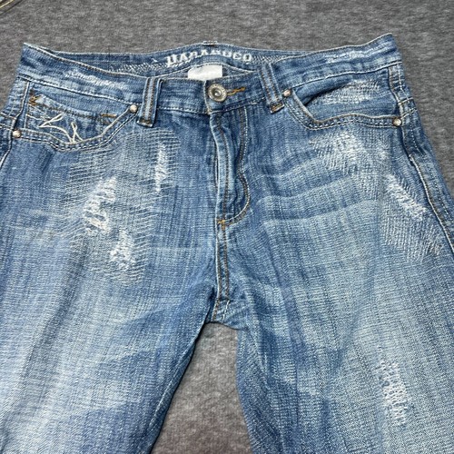 Parasuco Jeans Denim Size 32 x 34 Distressed Y2K Mens Holes Medium Wash - Picture 2 of 10