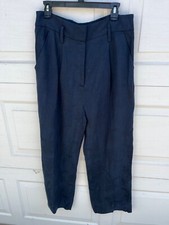 Veronica Beard  Pants High Rise Wide Leg Trousers Navy size 12