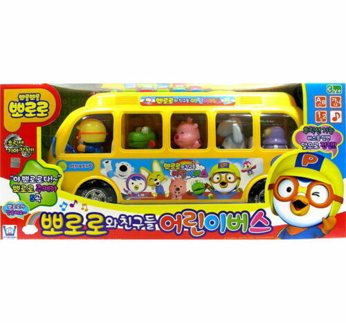 Pororo & Friends Melody School bus Figures Sound Toy Korean Animation Kids Gift - 第 1/4 張圖片