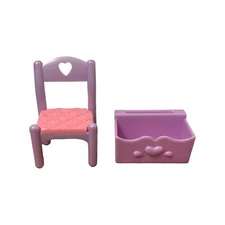 1995 Fisher Price Once Upon A Dream Palace Castle FLOWER BOX & CHAIR Vintage Lot