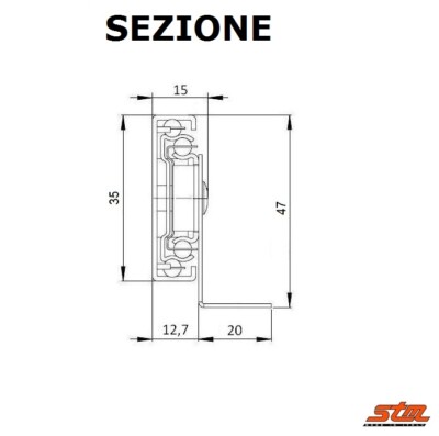GUIDA A SFERA 300 MM PER CASSETTI A ESTRAZIONE TOTALE STANDARD 40 KG Ram Industrie - Foto 2