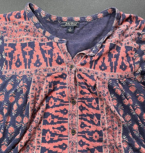 Lucky Brand Women's Blouse Top Size S Boho Navy Floral Print - Bild 8 von 8